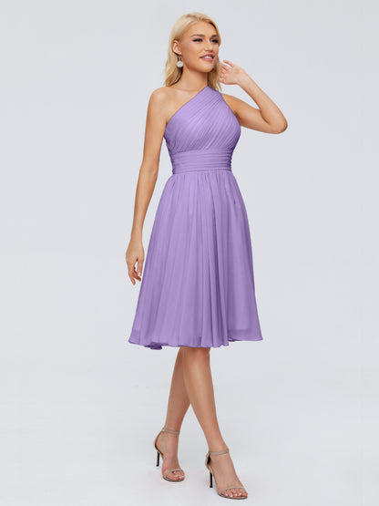 Kimberly One Shoulder Short Chiffon Bridesmaid Dresses