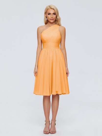 Kimberly One Shoulder Short Chiffon Bridesmaid Dresses