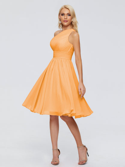 Kimberly One Shoulder Short Chiffon Bridesmaid Dresses