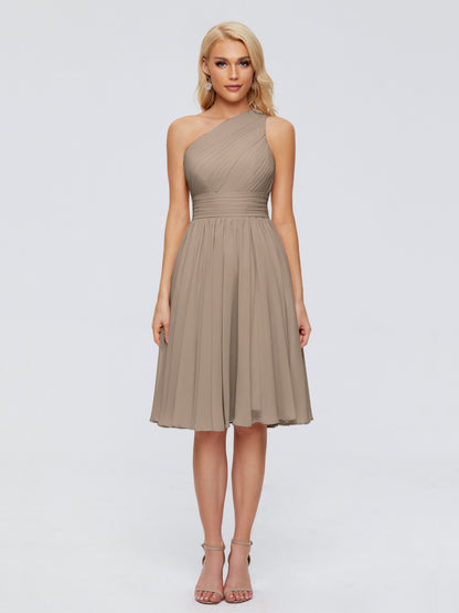 Kimberly One Shoulder Short Chiffon Bridesmaid Dresses