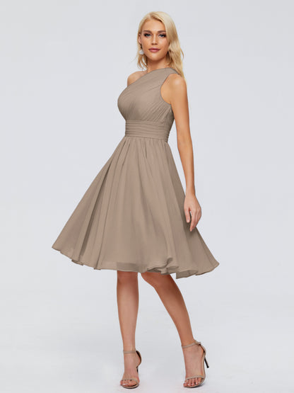 Kimberly One Shoulder Short Chiffon Bridesmaid Dresses