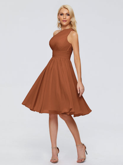 Kimberly One Shoulder Short Chiffon Bridesmaid Dresses