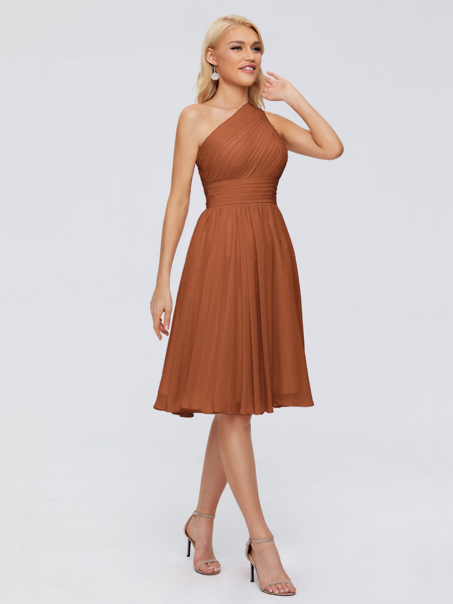 Kimberly One Shoulder Short Chiffon Bridesmaid Dresses