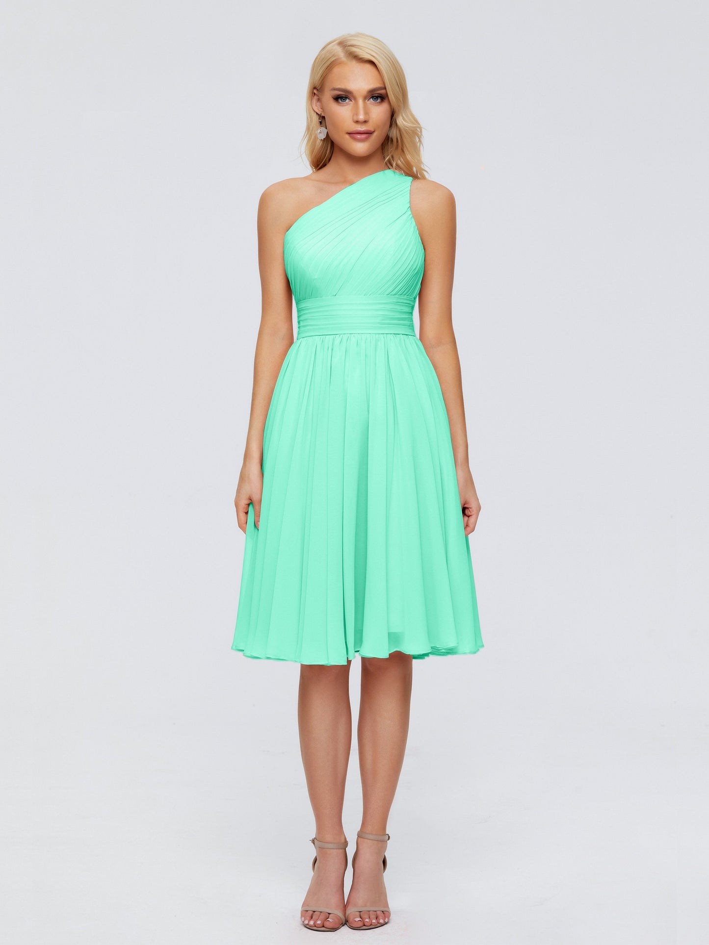 Kimberly One Shoulder Short Chiffon Bridesmaid Dresses