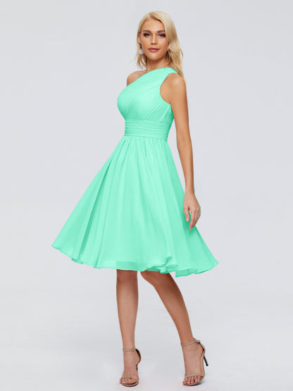 Kimberly One Shoulder Short Chiffon Bridesmaid Dresses