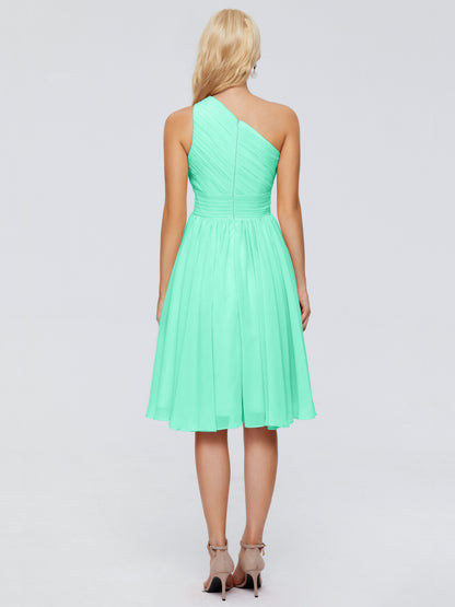 Kimberly One Shoulder Short Chiffon Bridesmaid Dresses