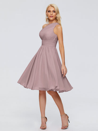 Kimberly One Shoulder Short Chiffon Bridesmaid Dresses