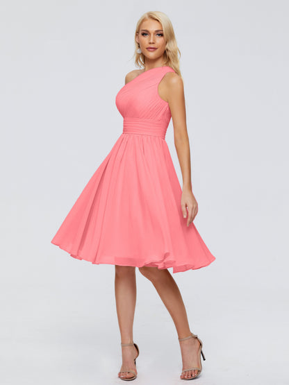Kimberly One Shoulder Short Chiffon Bridesmaid Dresses
