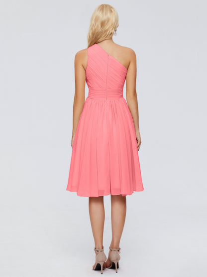 Kimberly One Shoulder Short Chiffon Bridesmaid Dresses