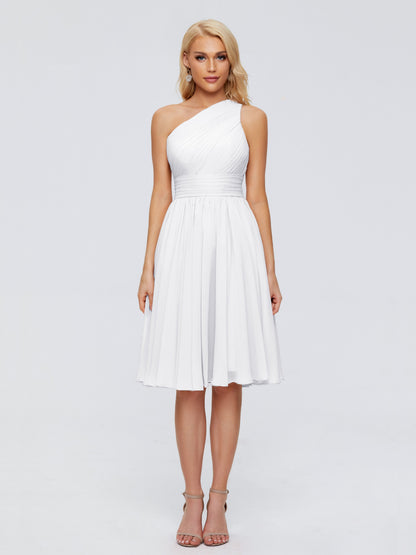 Kimberly One Shoulder Short Chiffon Bridesmaid Dresses