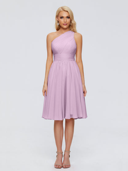 Kimberly One Shoulder Short Chiffon Bridesmaid Dresses