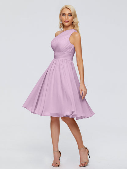 Kimberly One Shoulder Short Chiffon Bridesmaid Dresses