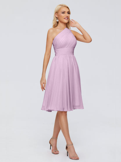 Kimberly One Shoulder Short Chiffon Bridesmaid Dresses