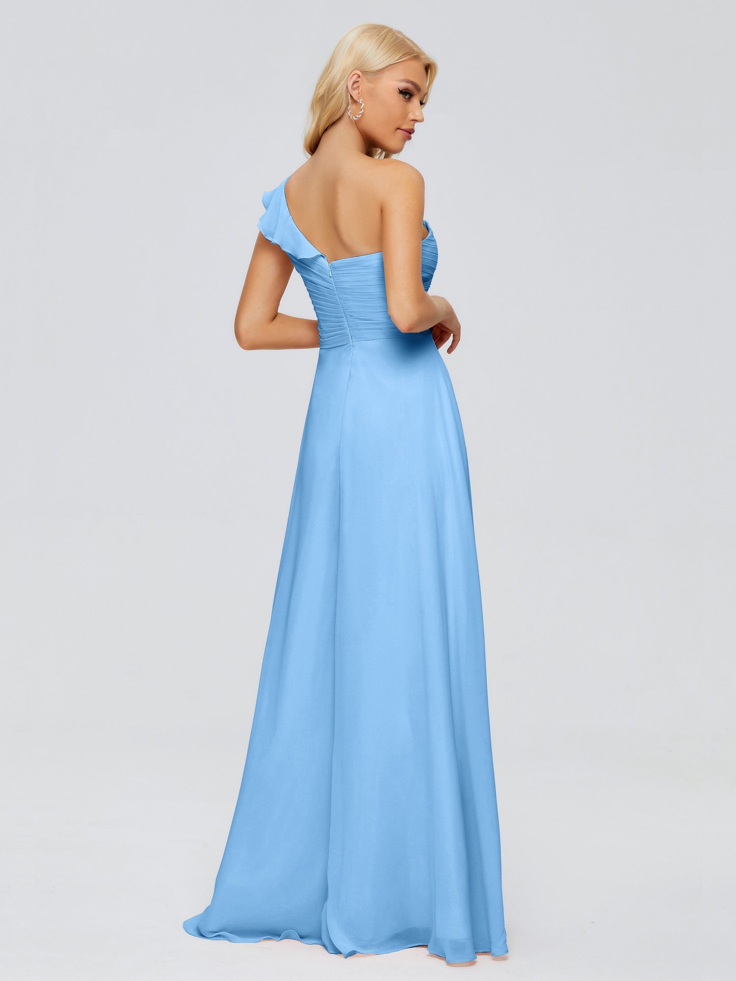 Kylie One-Shoulder Ruffles Chiffon Bridesmaid Dresses