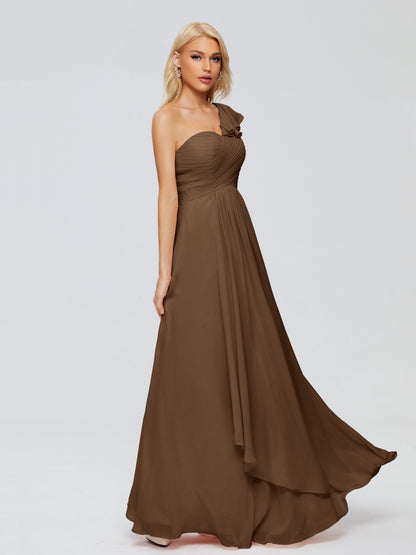 Kylie One-Shoulder Ruffles Chiffon Bridesmaid Dresses