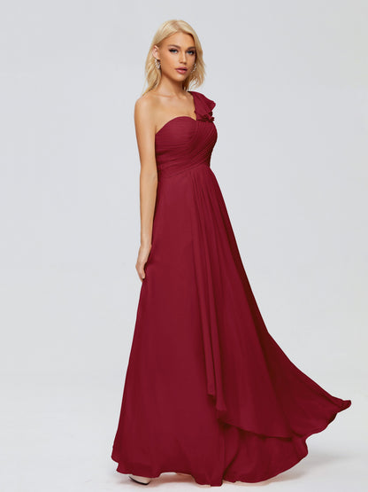 Kylie One-Shoulder Ruffles Chiffon Bridesmaid Dresses
