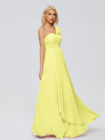 Kylie One-Shoulder Ruffles Chiffon Bridesmaid Dresses