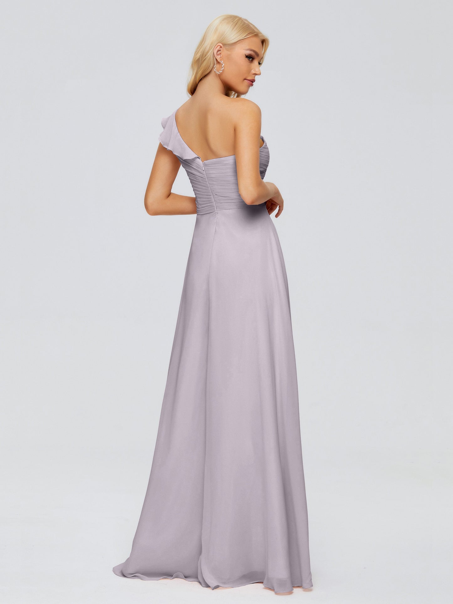Kylie One-Shoulder Ruffles Chiffon Bridesmaid Dresses