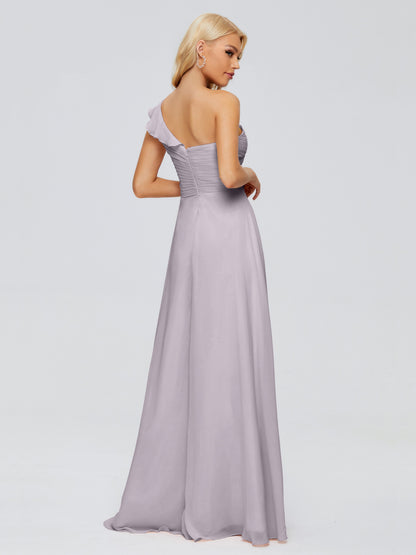 Kylie One-Shoulder Ruffles Chiffon Bridesmaid Dresses