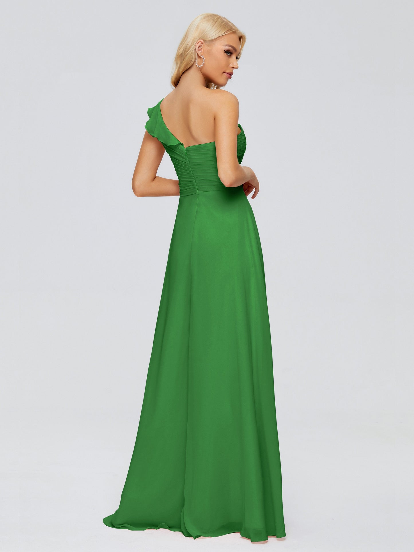 Kylie One-Shoulder Ruffles Chiffon Bridesmaid Dresses
