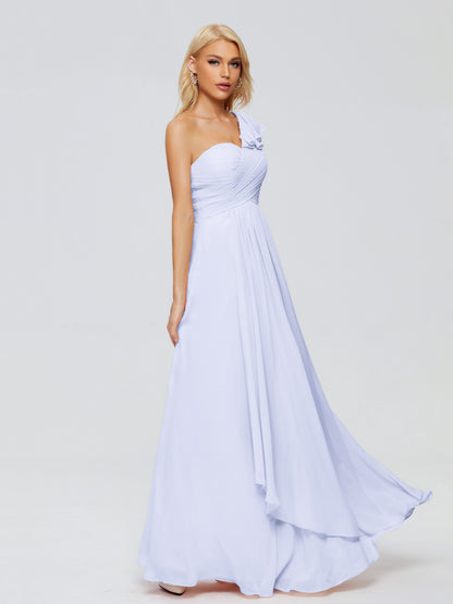 Kylie One-Shoulder Ruffles Chiffon Bridesmaid Dresses