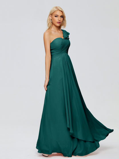 Kylie One-Shoulder Ruffles Chiffon Bridesmaid Dresses