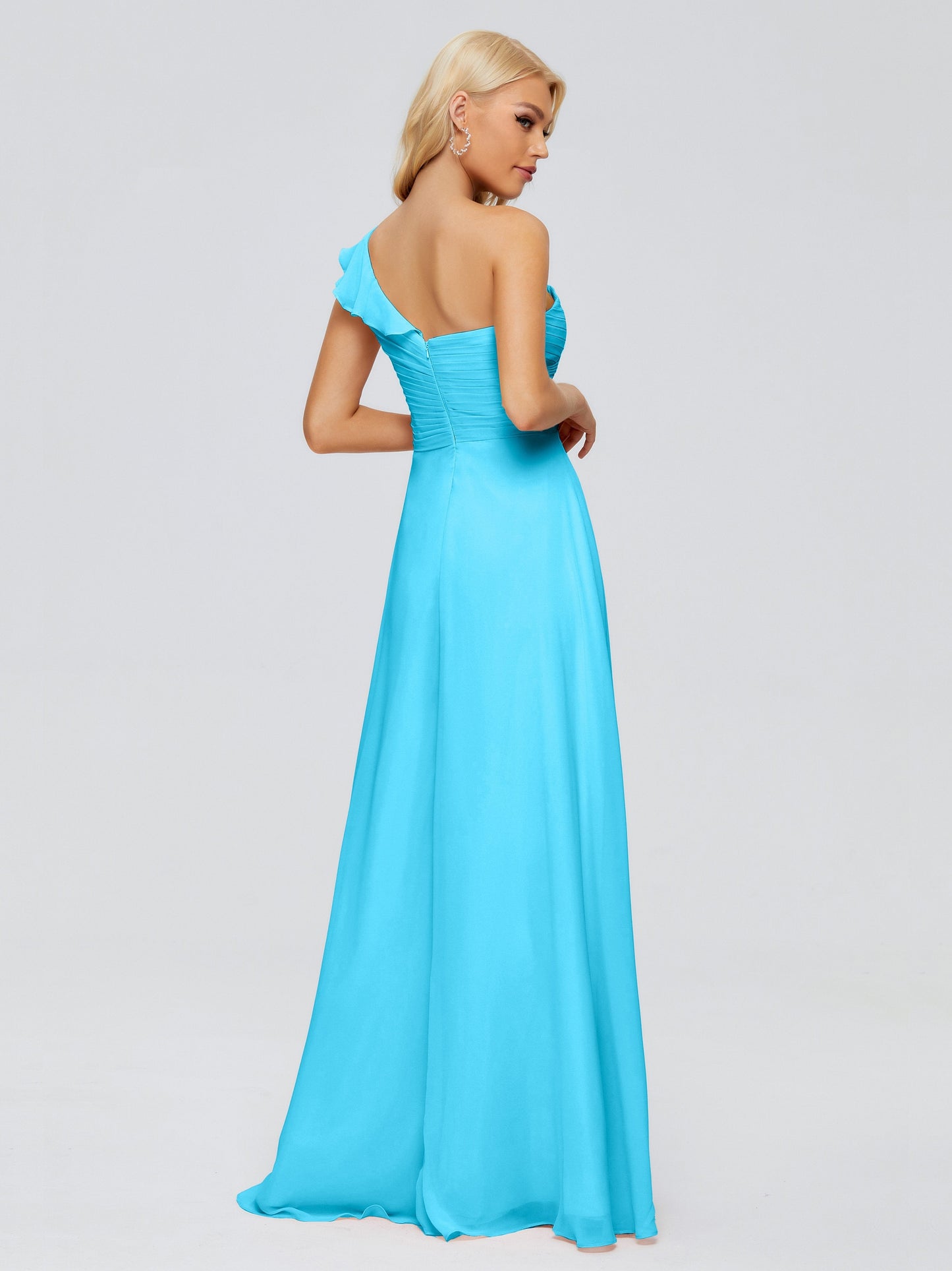 Kylie One-Shoulder Ruffles Chiffon Bridesmaid Dresses