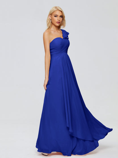 Kylie One-Shoulder Ruffles Chiffon Bridesmaid Dresses