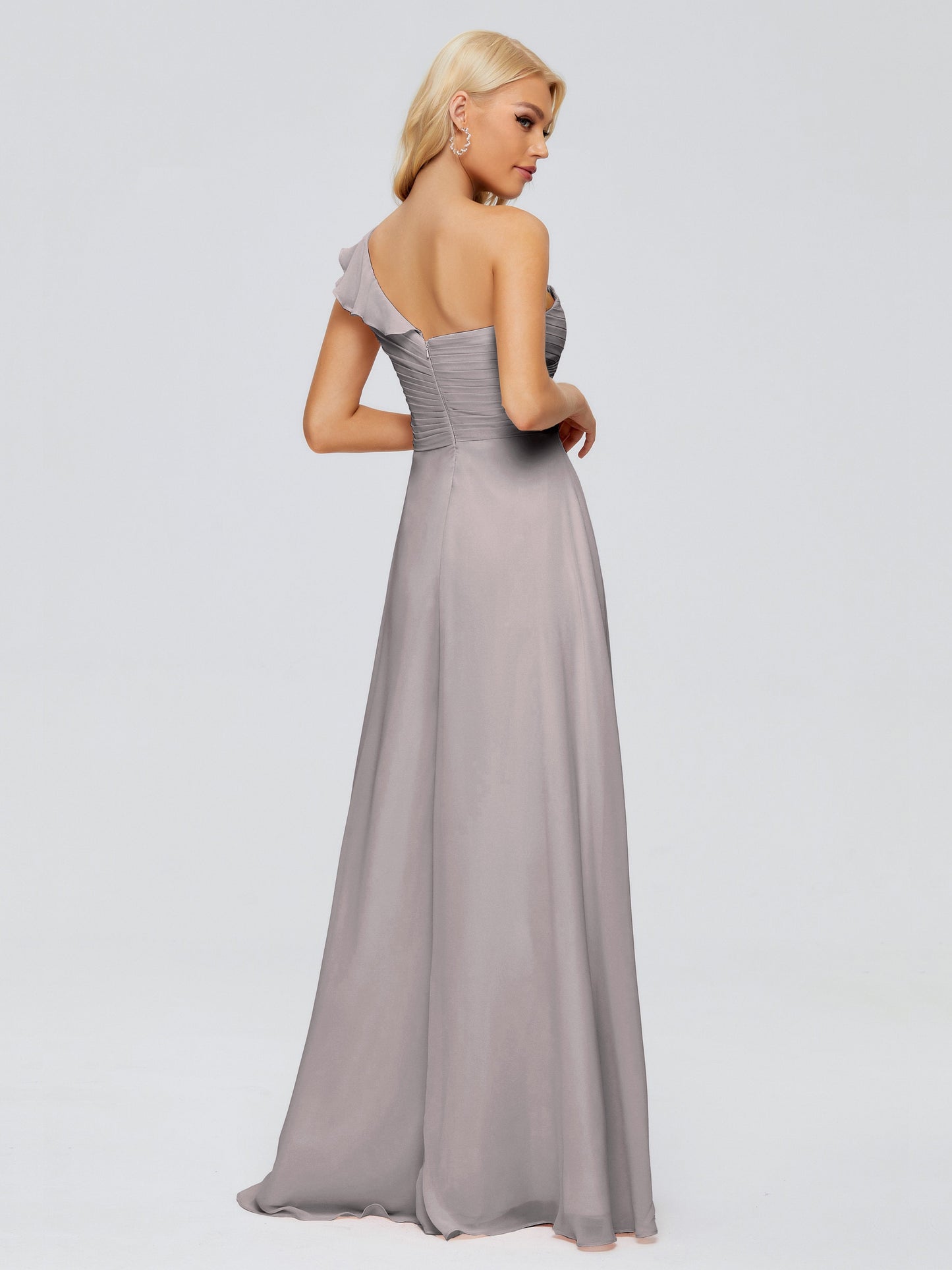 Kylie One-Shoulder Ruffles Chiffon Bridesmaid Dresses