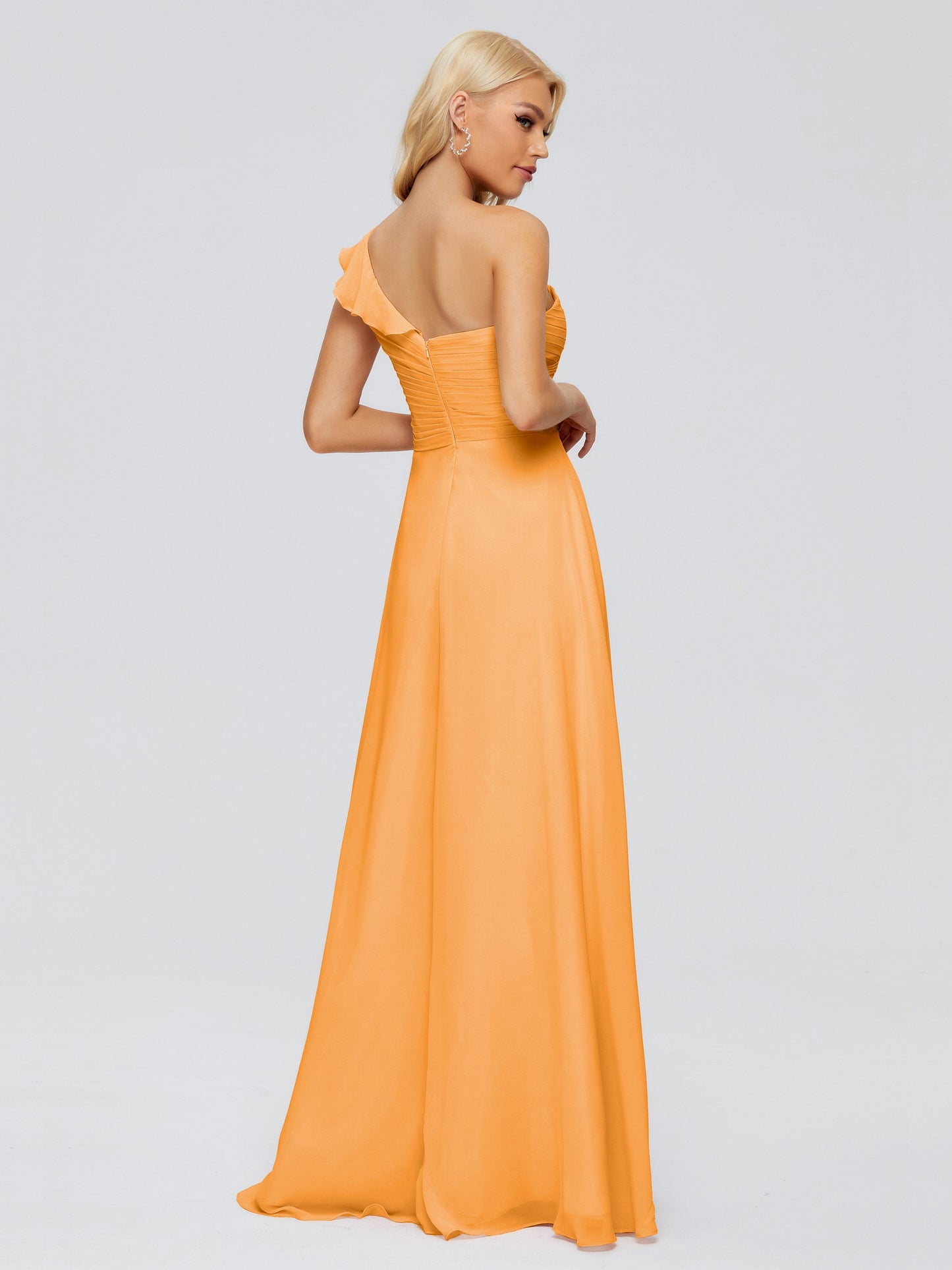 Kylie One-Shoulder Ruffles Chiffon Bridesmaid Dresses