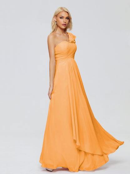 Kylie One-Shoulder Ruffles Chiffon Bridesmaid Dresses