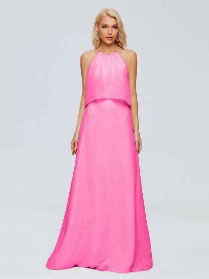 Liliana Column Halter Chiffon Bridesmaid Dresses
