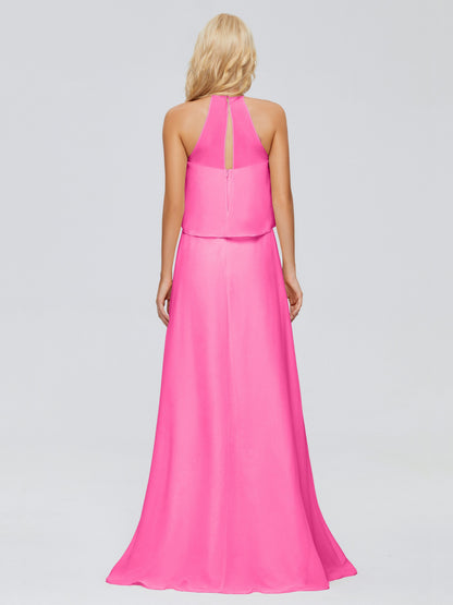 Liliana Column Halter Chiffon Bridesmaid Dresses
