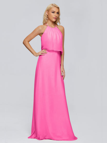 Liliana Column Halter Chiffon Bridesmaid Dresses