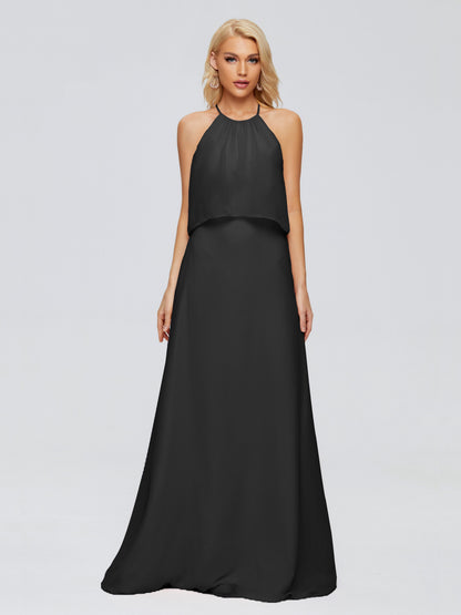 Liliana Column Halter Chiffon Bridesmaid Dresses