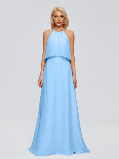Liliana Column Halter Chiffon Bridesmaid Dresses