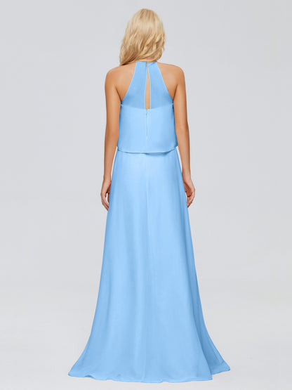 Liliana Column Halter Chiffon Bridesmaid Dresses
