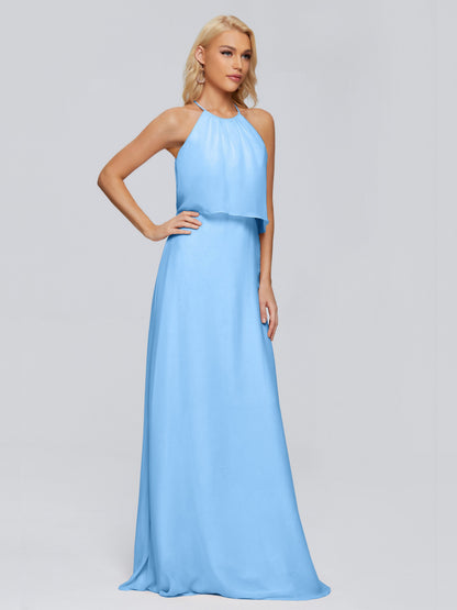 Liliana Column Halter Chiffon Bridesmaid Dresses