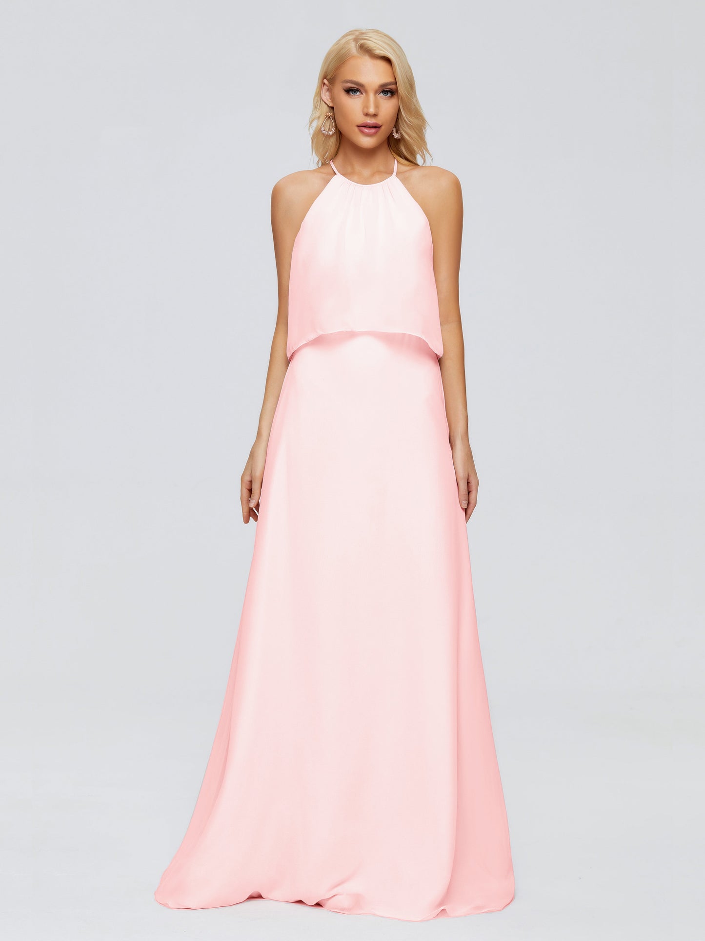 Liliana Column Halter Chiffon Bridesmaid Dresses