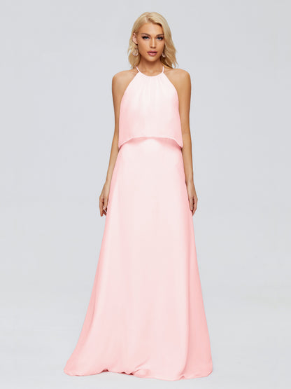 Liliana Column Halter Chiffon Bridesmaid Dresses