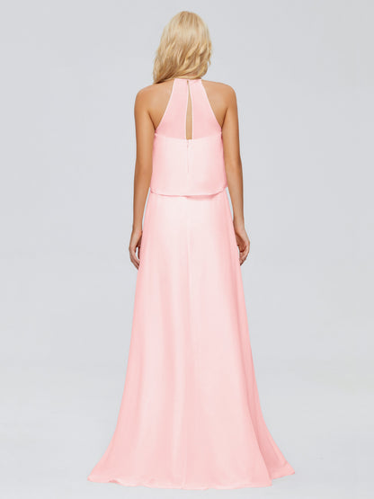 Liliana Column Halter Chiffon Bridesmaid Dresses
