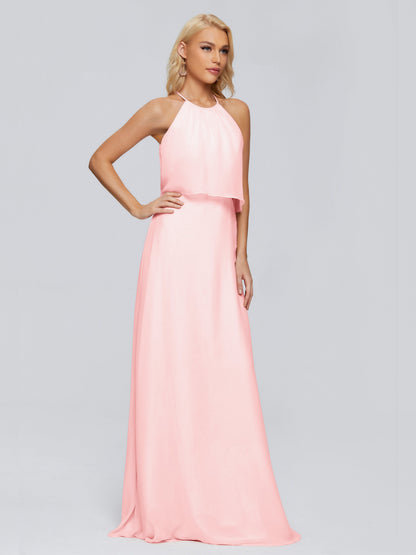 Liliana Column Halter Chiffon Bridesmaid Dresses