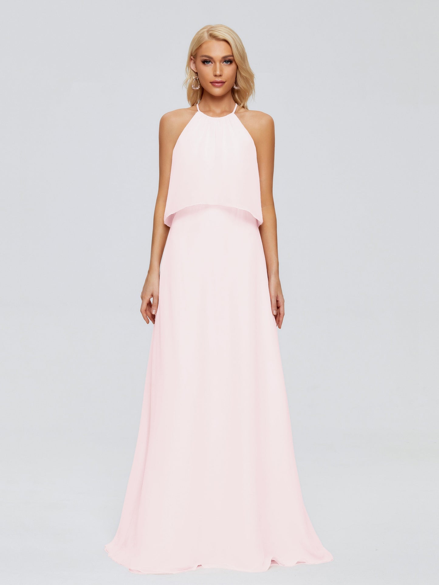 Liliana Column Halter Chiffon Bridesmaid Dresses