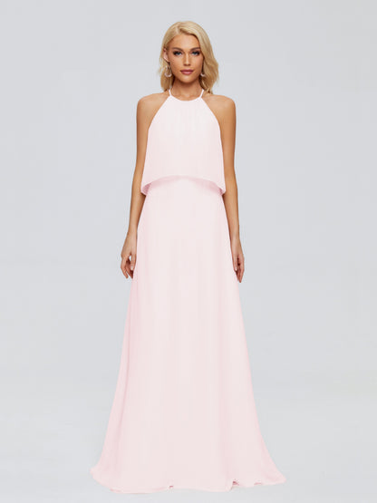 Liliana Column Halter Chiffon Bridesmaid Dresses