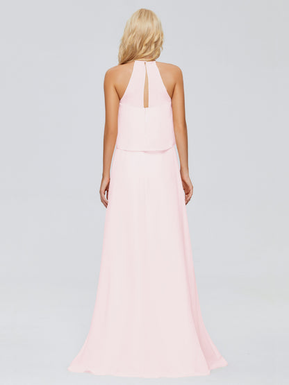 Liliana Column Halter Chiffon Bridesmaid Dresses