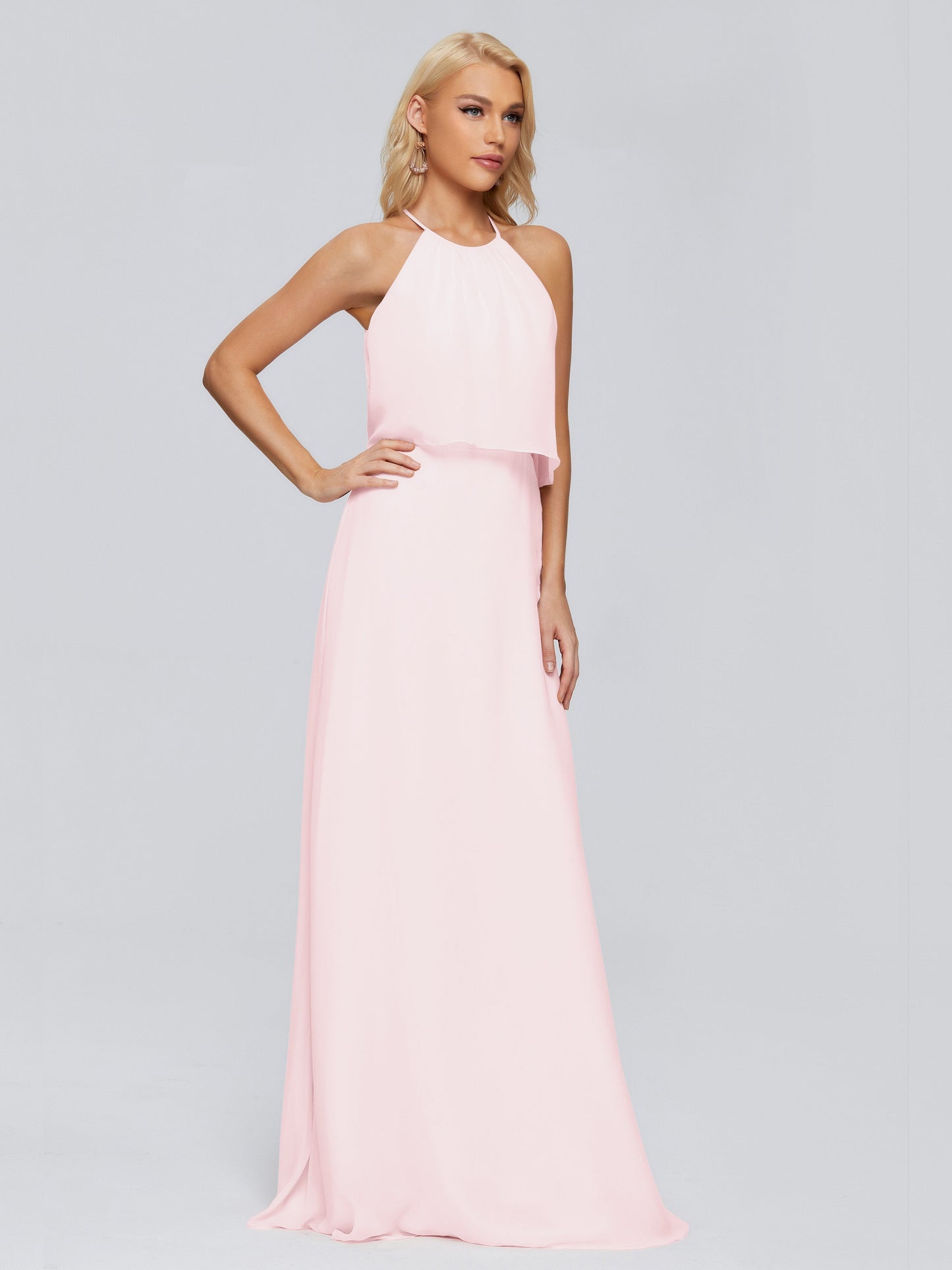 Liliana Column Halter Chiffon Bridesmaid Dresses