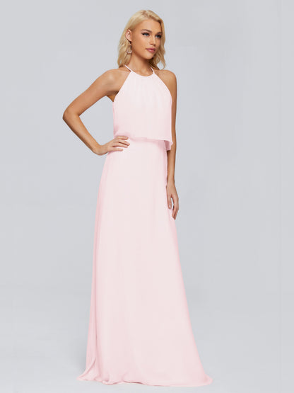Liliana Column Halter Chiffon Bridesmaid Dresses