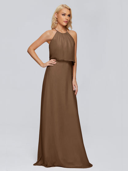 Liliana Column Halter Chiffon Bridesmaid Dresses