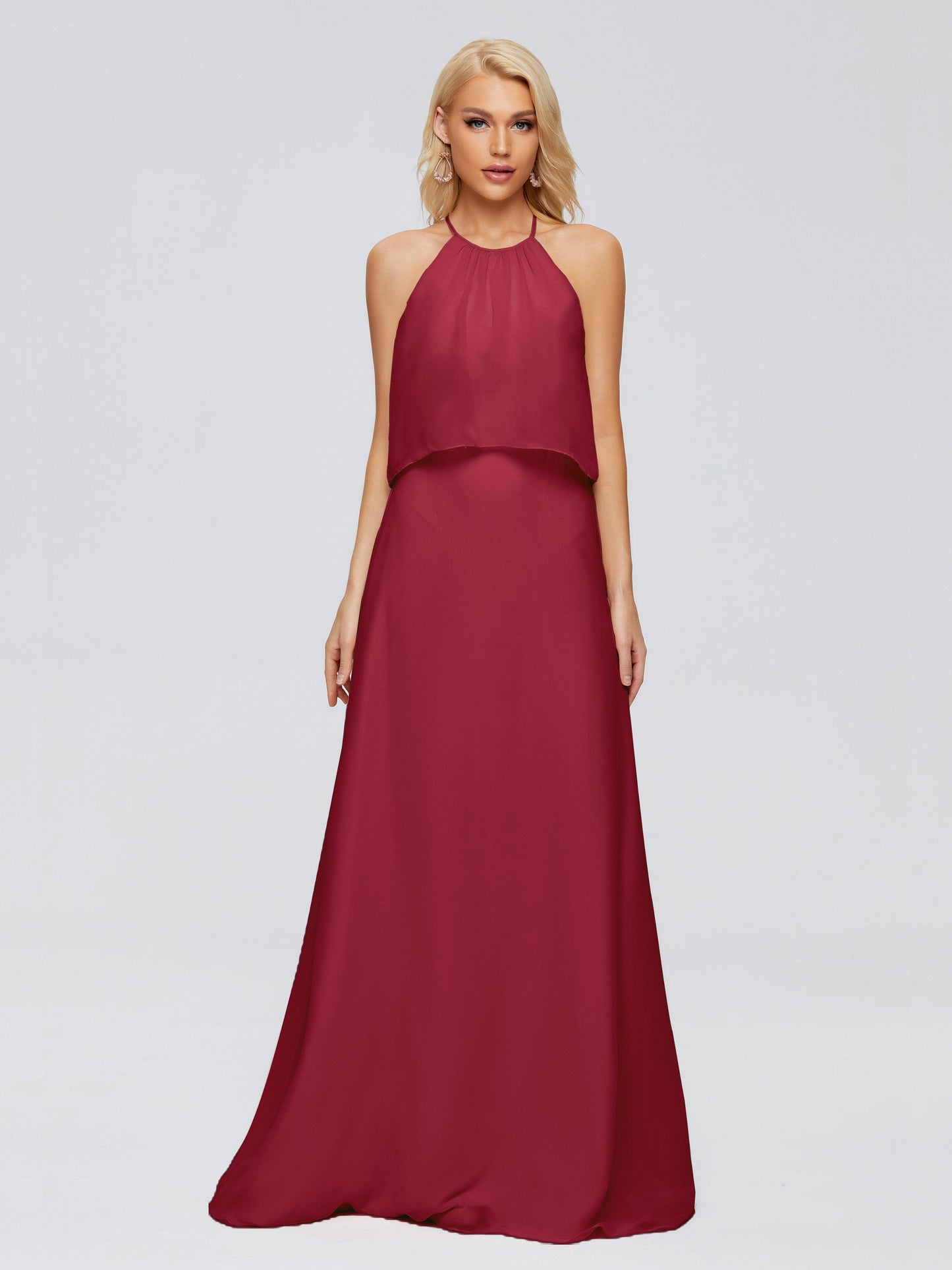 Liliana Column Halter Chiffon Bridesmaid Dresses
