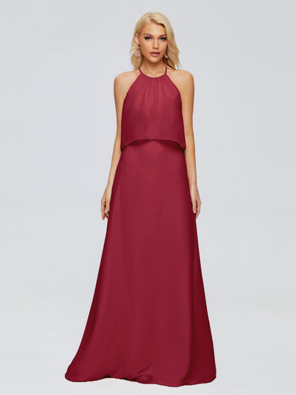 Liliana Column Halter Chiffon Bridesmaid Dresses
